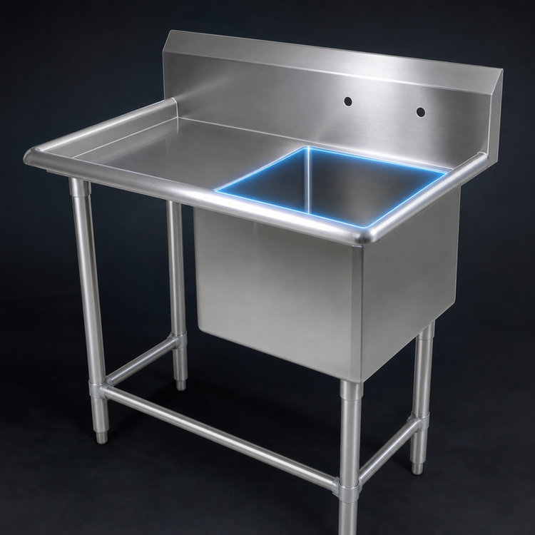 Product image #3 for John Boos Pro-Bowl Freestanding 1-Compartment Stainless Steel Sink with Left Drainboard