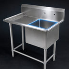 Thumbnail image #3 for John Boos Pro-Bowl 1PB204-1D30L Freestanding 1-Compartment Stainless Steel Sink, 20 x 20 x 14 in Bowl, 30 in Left Drainboard