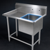 Thumbnail image #3 for John Boos Pro-Bowl Freestanding 1-Compartment Stainless Steel Sink with Left Drainboard