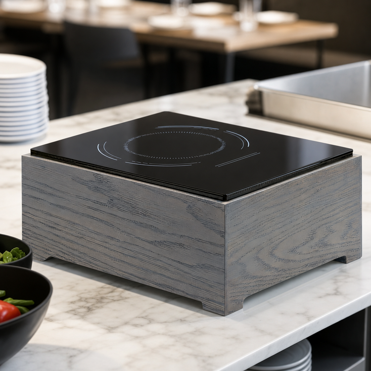 Product image #4 for Cal-Mil Ashwood Rectangular Single-Burner Countertop Induction Unit with Glass Top, Gray Wash Oak