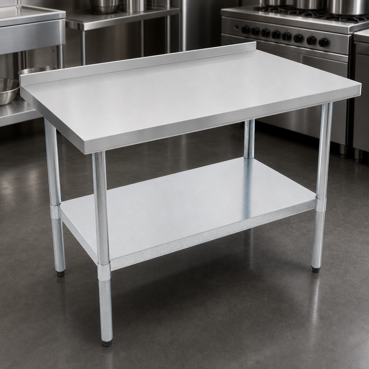 Product image #3 for John Boos Stallion 84-Inch x 30-Inch Budget Stainless Steel Top Work Table with 1-1/2-Inch Rear Up-Turn and Galvanized Base