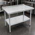 Thumbnail image #3 for John Boos Stallion 84-Inch x 30-Inch Budget Stainless Steel Top Work Table with 1-1/2-Inch Rear Up-Turn and Galvanized Base