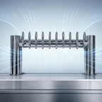 Thumbnail image #3 for Micro Matic USA METRO-H-10PSSA Countertop H-Style 2-Column 10-Faucet Air-Cooled Draft Tower, Polished Stainless Steel