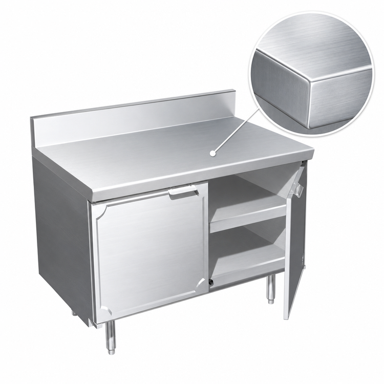 Product image #3 for 36-Inch x 32-Inch Stainless Steel Utility Stand Cabinet Base with Hinged Doors