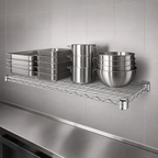 Thumbnail image #4 for Steel Works Stainless SW1848C 48"W x 18"D Heavy-Duty Chrome Wire Shelf, 800 lb Capacity Case of 4