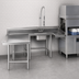 Thumbnail image #3 for Advance Tabco Left-Hand U-Shaped Soiled Dish Table with Pre-Rinse Sink and Dishlanding, 108 x 120 Inch