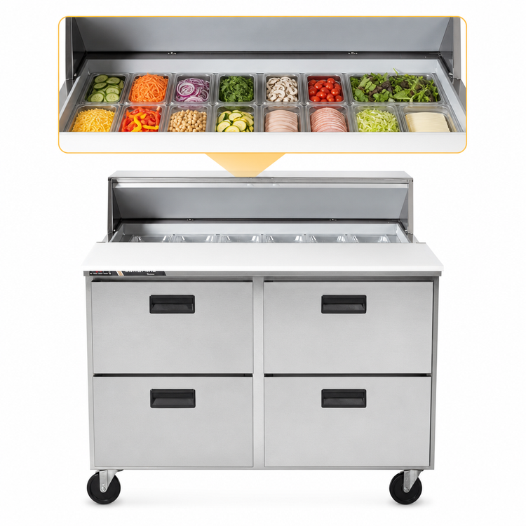 Product image #3 for Centerline by Traulsen 48-Inch Mega Top Drawer Prep Table Refrigerator with 4 Drawers