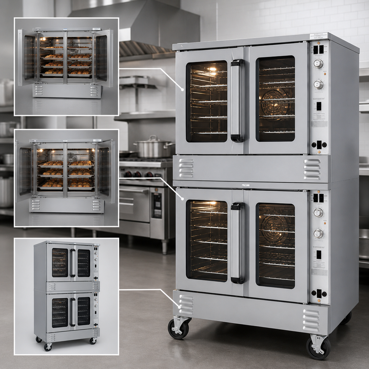 Product image #3 for Southbend Platinum Series Full-Size Double-Deck Gas Convection Oven with Independent Doors, Standard Controls, 90,000 BTU Per Deck