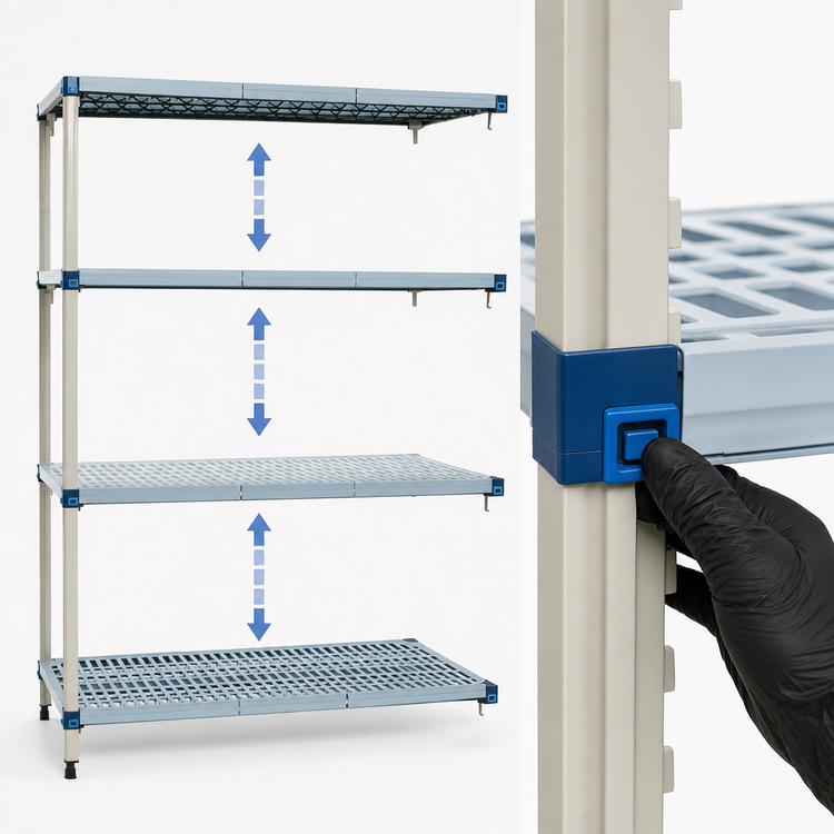 Product image #3 for MetroMax Q 4-Shelf Add-On Polymer Shelving Unit, 42 Inch W x 21 Inch D x 63 Inch H