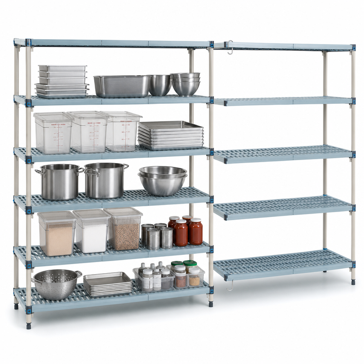 Product image #3 for MetroMax Q 5-Shelf Add-On Polymer Shelving Unit, 48"W x 24"D x 74"H