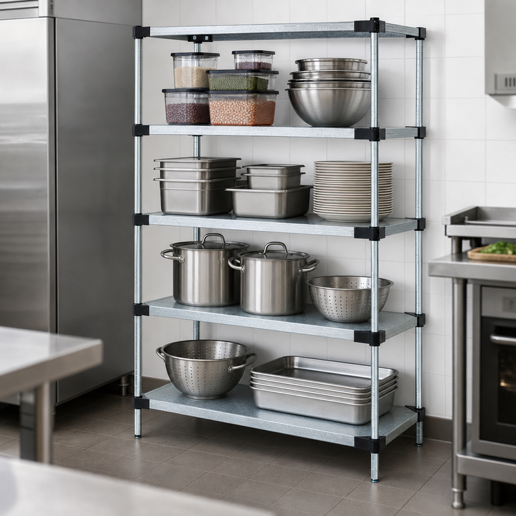 Product image #3 for Quantum 24-Inch W x 18-Inch D x 63-Inch H Stationary Solid Shelving Starter Kit with 4 Shelves