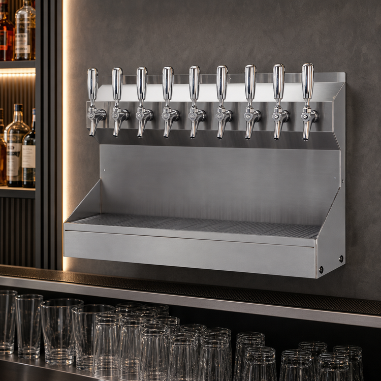 Product image #3 for Kronos 10-Faucet Wall-Mount Glycol-Cooled Draft Tower with Integrated Drip Tray