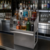 Thumbnail image #4 for BK Resources 12-Inch Wide x 18-1/4-Inch Deep Freestanding 4-Step Underbar Liquor Bottle Display, Stainless Steel, 13-Bottle Capacity