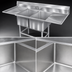 Thumbnail image #3 for Eagle Spec-Master FN Series Coved-Corner Two-Compartment Sink with Dual 18-Inch Drainboards, 76-Inch Wide