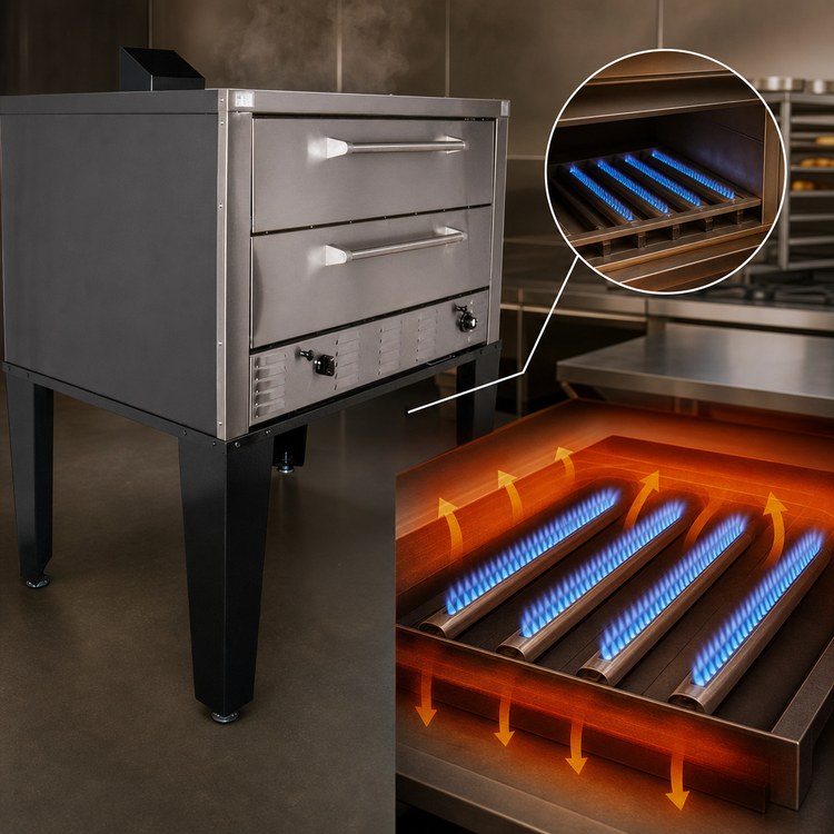 Product image #4 for Peerless CW61B Gas Deck Bake & Roast Oven, 2-Section, 50-Inch Wide