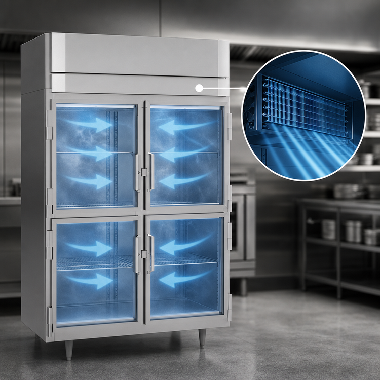 Product image #4 for Victory UltraSpec 2-Section Reach-In Glass Half-Door Freezer, 46.5 Cu. Ft., Self-Contained, Top-Mounted