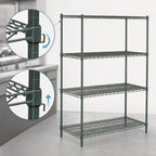 Thumbnail image #4 for Metro Super Erecta A566K3 Stationary Adjustable Starter Wire Shelving Unit, 60W x 24D x 63H, 4 Shelves, Green Epoxy-Coated