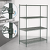 Thumbnail image #4 for Metro Super Erecta Super Adjustable Starter Wire Shelving Unit, 60W x 24D x 63H, 4 Shelves, Green Metroseal 3 Epoxy-Coated