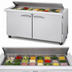 Thumbnail image #3 for Turbo Air PRO Series Mega Top Flat Lid Sandwich/Salad Prep Table, 48 1/4-Inch, 2-Section, 18-Pan