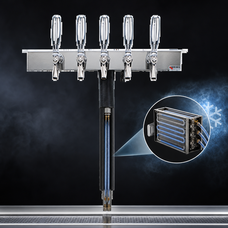 Product image #3 for Micro Matic Underbar 1-Column 5-Faucet Glycol-Cooled Draft Beer Dispenser