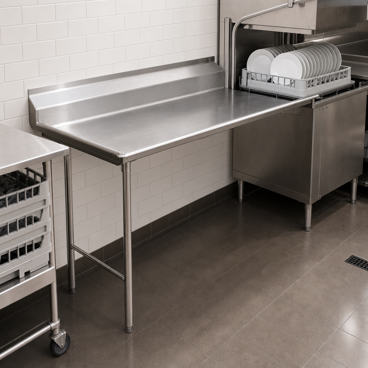 Product image #3 for Eagle Group Straight Clean Dishtable, Left-to-Right, 24 x 30 Inches, 8-Inch Backsplash