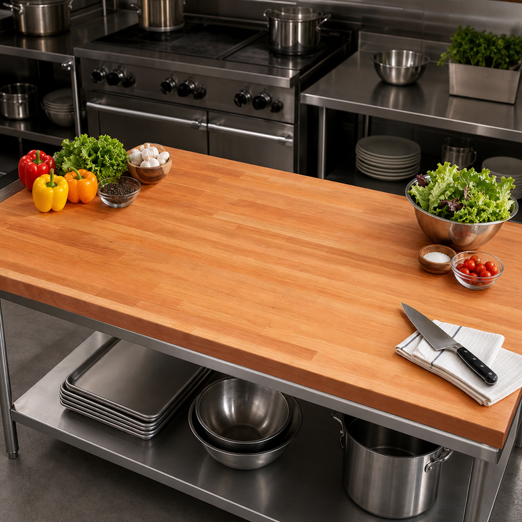 Product image #3 for Boos Block Blended Edge Grain American Cherry Kitchen Countertop, 60 x 42 x 1-1/2 Inch, Varnique Finish
