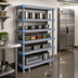 Thumbnail image #3 for Quantum Millenia 72-Inch W x 24-Inch D x 50-Inch H Open Grid Polymer Shelving Unit with 5 Shelves and Dunnage Stand