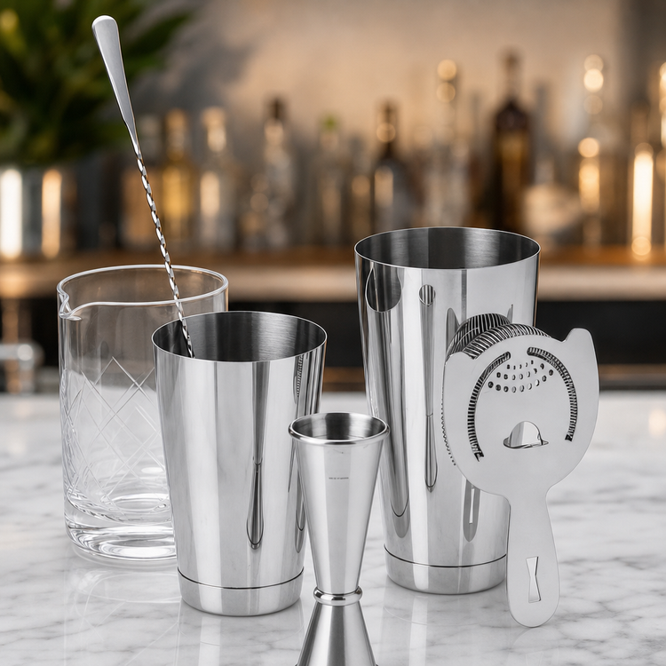 Product image #3 for Barfly 5-Piece Stainless Steel Cocktail Mixing Set with 17 oz Mixing Glass
