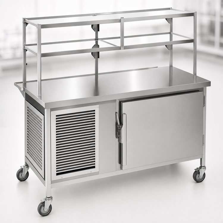 Product image #3 for Atlas Metal CATR-5 Utility Solid Top Serving Counter with Refrigerated Base