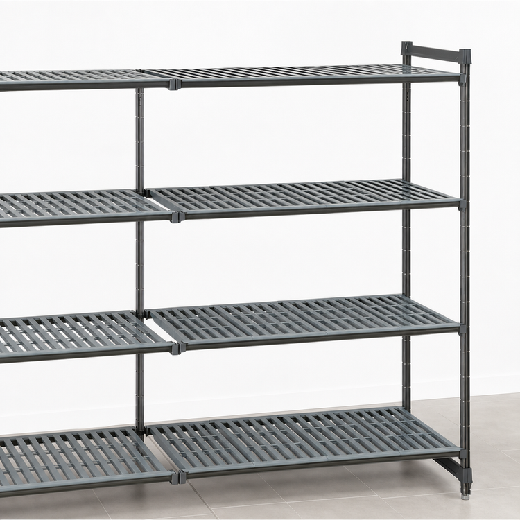 Product image #3 for Cambro Camshelving Basics Plus 4-Shelf Stationary Add-On Shelving Unit, 24 x 48 x 72 Inch, Vented, Brushed Graphite