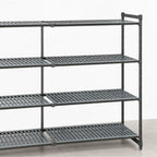 Thumbnail image #3 for Cambro Camshelving® Basics Plus CBA244872V4580 4-Tier Stationary Add-On Polymer Shelving Unit, 24 x 48 x 72 in, Vented, Brushed Graphite