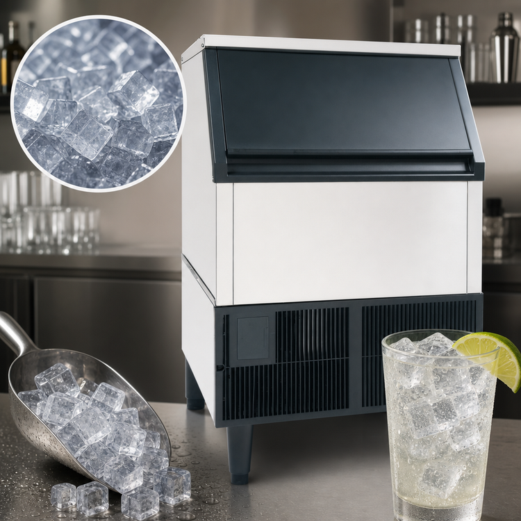 Product image #3 for Maxx Ice 265 lb. Half-Dice Cube Ice Maker With 75 lb. Built-In Storage Bin