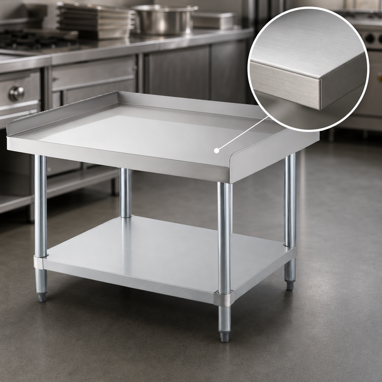 Product image #3 for Steel Works Stainless 15 x 30 x 24-Inch Stainless Steel Equipment Stand with Undershelf and Bullet Feet