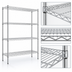 Thumbnail image #3 for Redipak 4-Tier Stationary Chrome Wire Shelving Unit, 48W x 18D x 74H