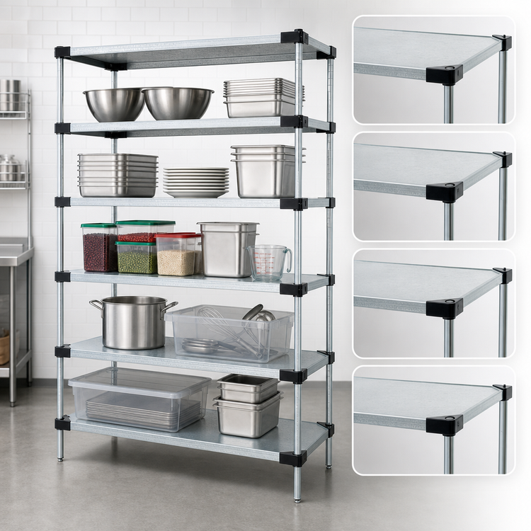 Product image #3 for Quantum Solid Shelving Starter Kit, 54 x 24 x 63 Inches, 5 Shelves