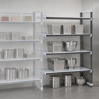 Thumbnail image #3 for Cambro Camshelving® Elements EXA214284S4480 4-Tier Stationary Solid Add-On Polymer Shelving Unit, 21"D x 42"W x 84"H, Gray