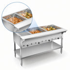 Thumbnail image #3 for Klinger's Trading HF2H 2-Well Natural Gas Steam Table with Dry Heat, Open Base, 32-Inch Wide