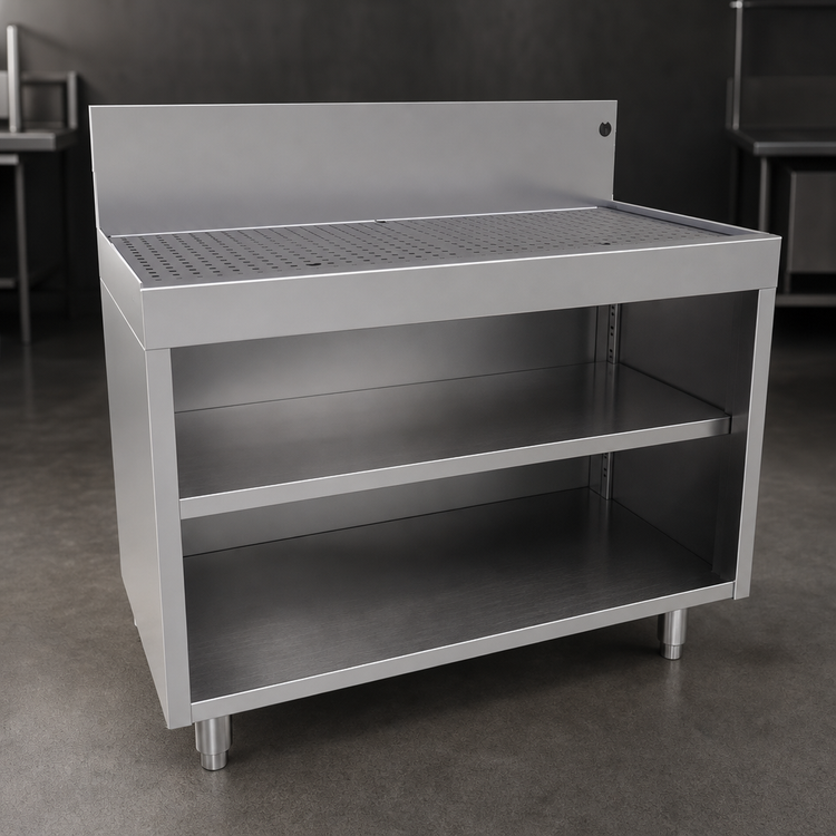 Product image #3 for CHOICE by Glastender 30-Inch Wide Open Front Underbar Drainboard Cabinet Base, 24-Inch Deep, No Doors