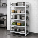 Thumbnail image #3 for Fermod Fermostock 5R47C83 5-Tier Stationary Polymer Shelving Starter Unit, 47"W x 22"D x 83"H, Gray