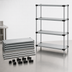 Thumbnail image #3 for Quantum Stationary Solid Stainless Steel Shelving Starter Kit, 4-Shelf, 48 x 18 x 86 Inches