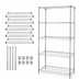 Thumbnail image #3 for Quantum 5-Shelf Wire Shelving Starter Kit, 30 x 24 x 54 Inches, Chrome Plated Finish