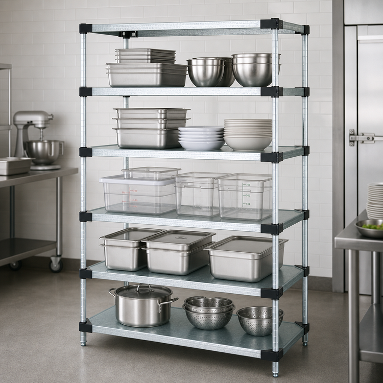 Product image #3 for Quantum 30 Inch Wide x 21 Inch Deep x 86 Inch High Stationary Solid Shelving Starter Kit with 5 Shelves