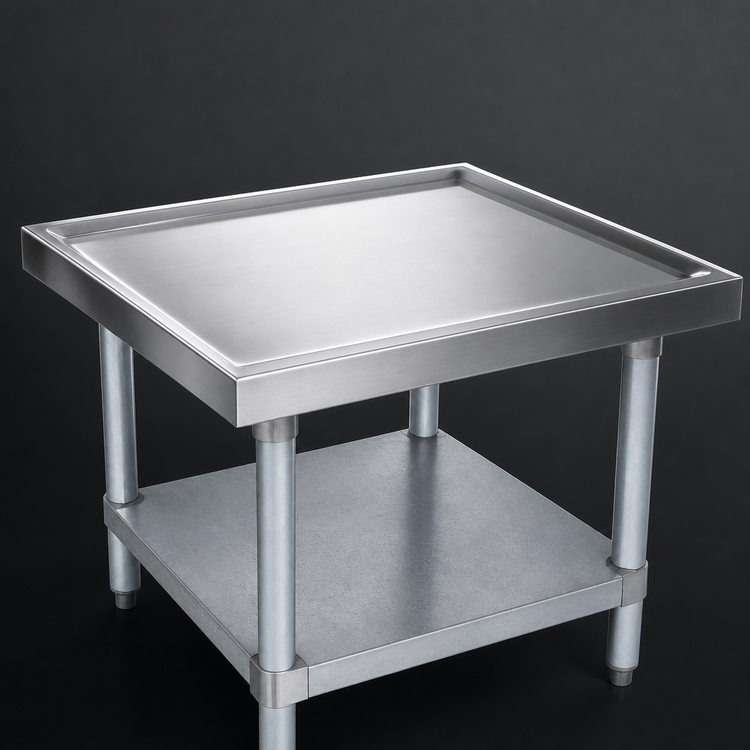 Product image #3 for John Boos Heavy Duty Machine Stand with Stainless Steel Top and Galvanized Adjustable Shelf, Marine Edge, 30 x 24 x 20-1/4 Inches