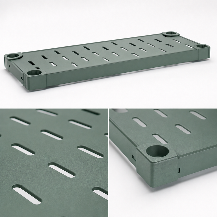 Product image #3 for Eagle Group Quik-Set Solid Shelf with Louvered Top, 36 x 24 Inches, 16 Gauge Galvanized Steel, Green Epoxy Finish