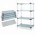 Thumbnail image #3 for Quantum 24 x 18 x 54 Inch Stationary Solid Shelving Starter Kit with 4 Shelves and Chrome Posts