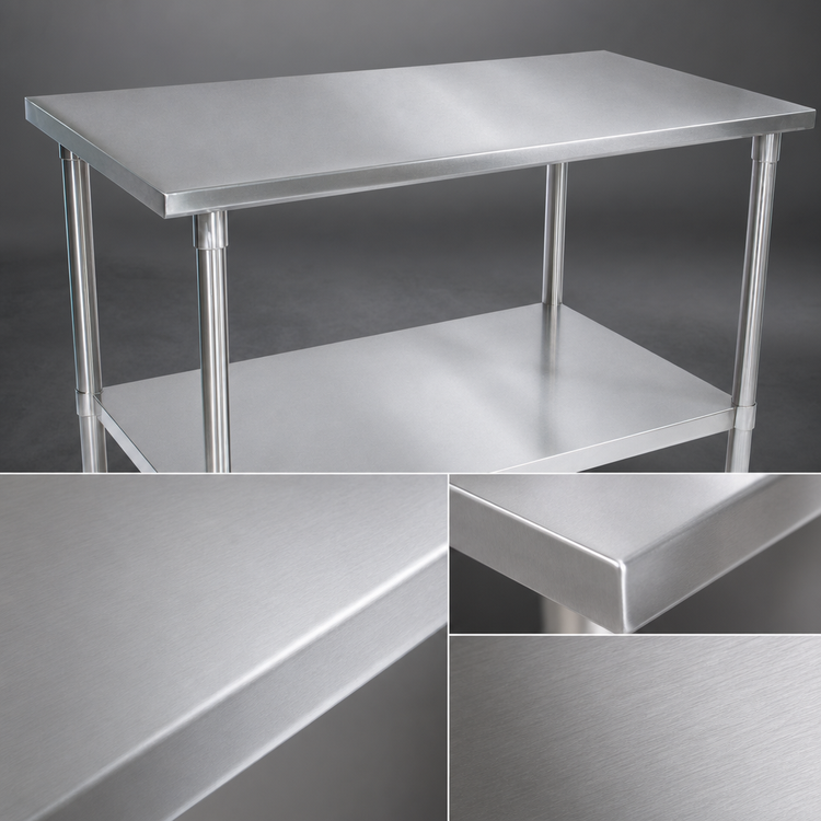 Product image #3 for John Boos Stallion 30 x 24-Inch 14-Gauge Stainless Steel Flat Top Work Table with Adjustable Undershelf