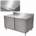 Thumbnail image #3 for BK Resources 18 x 24 Inch Enclosed Work Table with Cabinet Base, Hinged Doors, and 5-Inch Backsplash