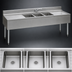 Thumbnail image #3 for 2200 Series Three-Compartment Underbar Sink with Left and Right Drainboards, 72-Inch Wide