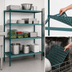Thumbnail image #3 for Metro Super Erecta Pro Green Stationary Polymer Shelving Starter Unit, 24 x 36 x 63 Inches, 4 Shelves