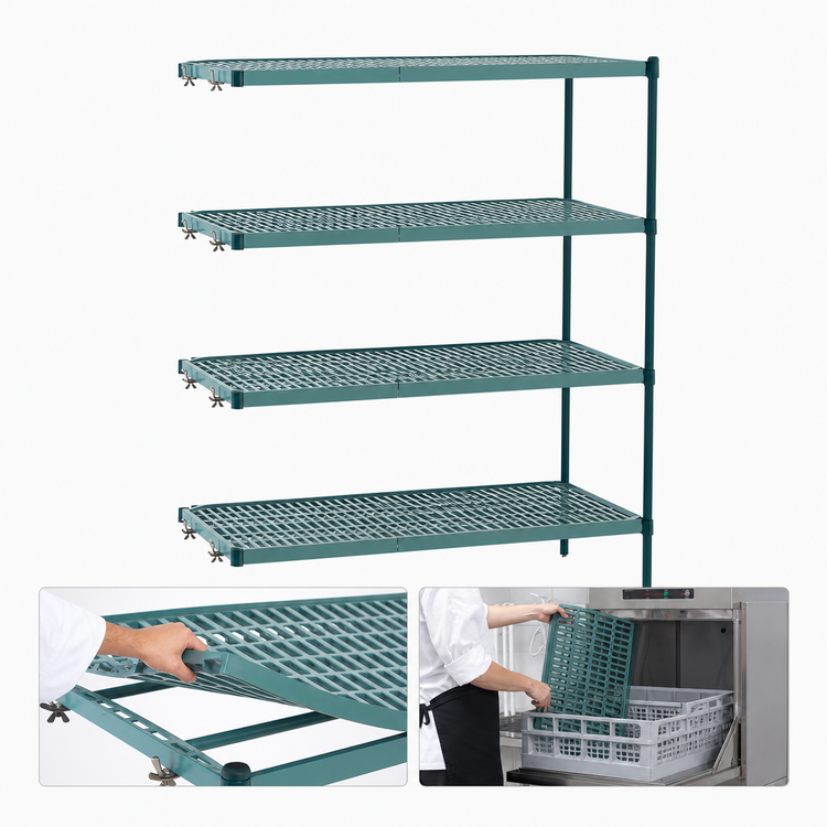 Product image #3 for Metro Super Erecta Pro 24 x 72 x 74 Inch 4-Shelf Stationary Add-On Polymer Shelving Unit